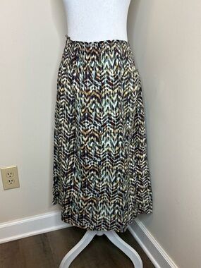 Liz Claiborne Black, Brown & Cream Midi Skirt